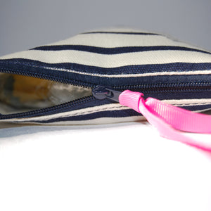 Small Pouch/ Cosmetic/ Blue Stirpe- C09STN
