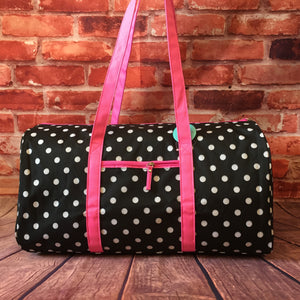 Large Duffle/Black and Pink/Polka Dots/ N10BP