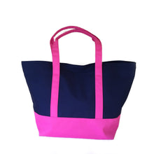 Load image into Gallery viewer, Large Tote-Navy Blue&amp;Pink/N08NP
